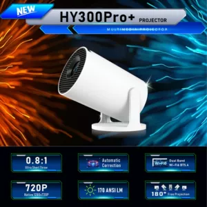 Трансграничный новый продукт, проектор hy300pro+, короткофокусный настенный проектор сверхвысокой четкости, версия Android, мини-портативный проектор