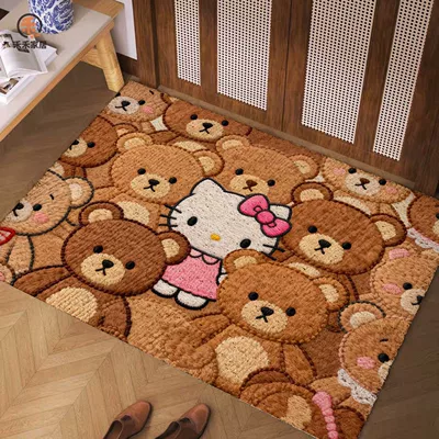 Entryway, Indoor and Outdoor Dirt-Scraping, Avtomobil döşəmə paspasları - little-bears-surround-kt-cat-4060cm-silk-circle