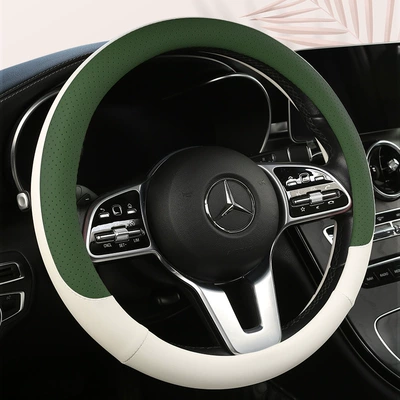 L Golf 7 Bora — Steering wheel cover - f08-pine-and-cypress-green-circle-xh-38cm