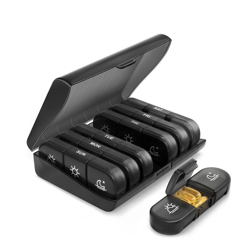 现货21格药盒收纳盒PP塑料便携式7X3格药盒|undefined