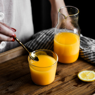 Household Glass one pot one cup set borosilicate glass juice drink cup cold white open Milk Cup one person drink