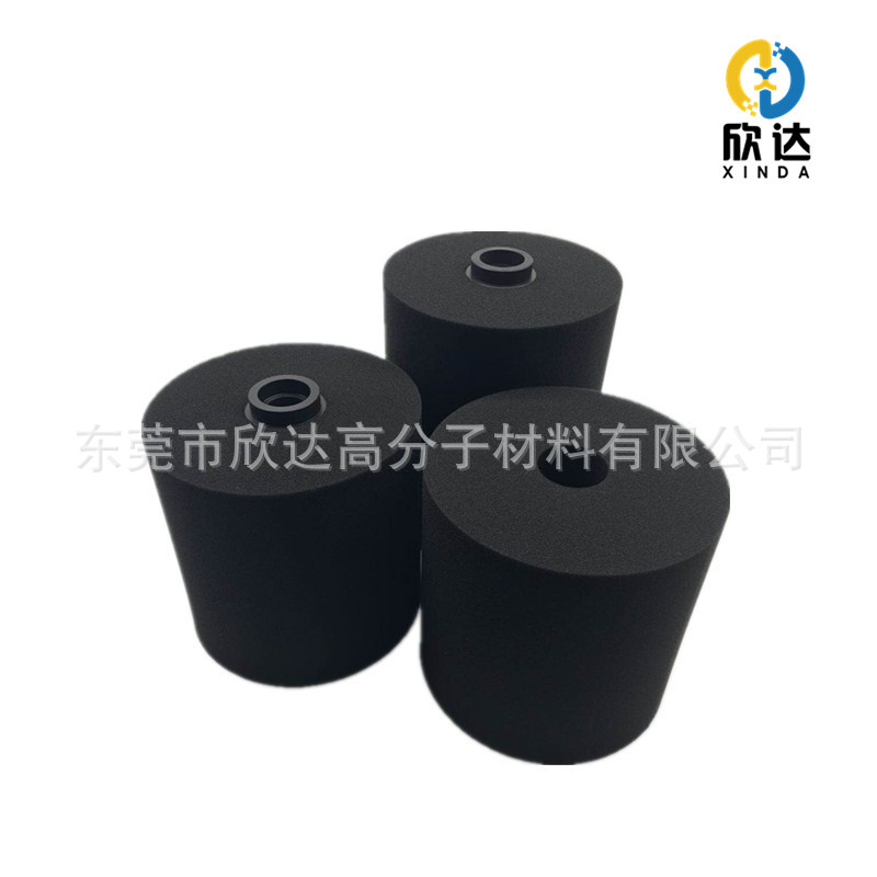 贴标机滚轮海绵 齿形挖孔海绵柱 加工异型高密度海绵滚轮厂家