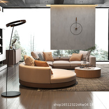 圆贵妃大户型意大利设计师康纳利异形转角U形样板房棉麻布艺沙发