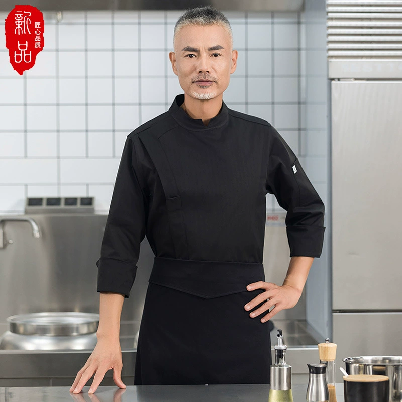 Модная Высококачественная Осенняя рабочая одежда шеф-повара с длинным рукавом для кейтеринга, ресторан, мужская и женская одежда шеф-повара