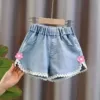 Fuchsia shorts, flowered