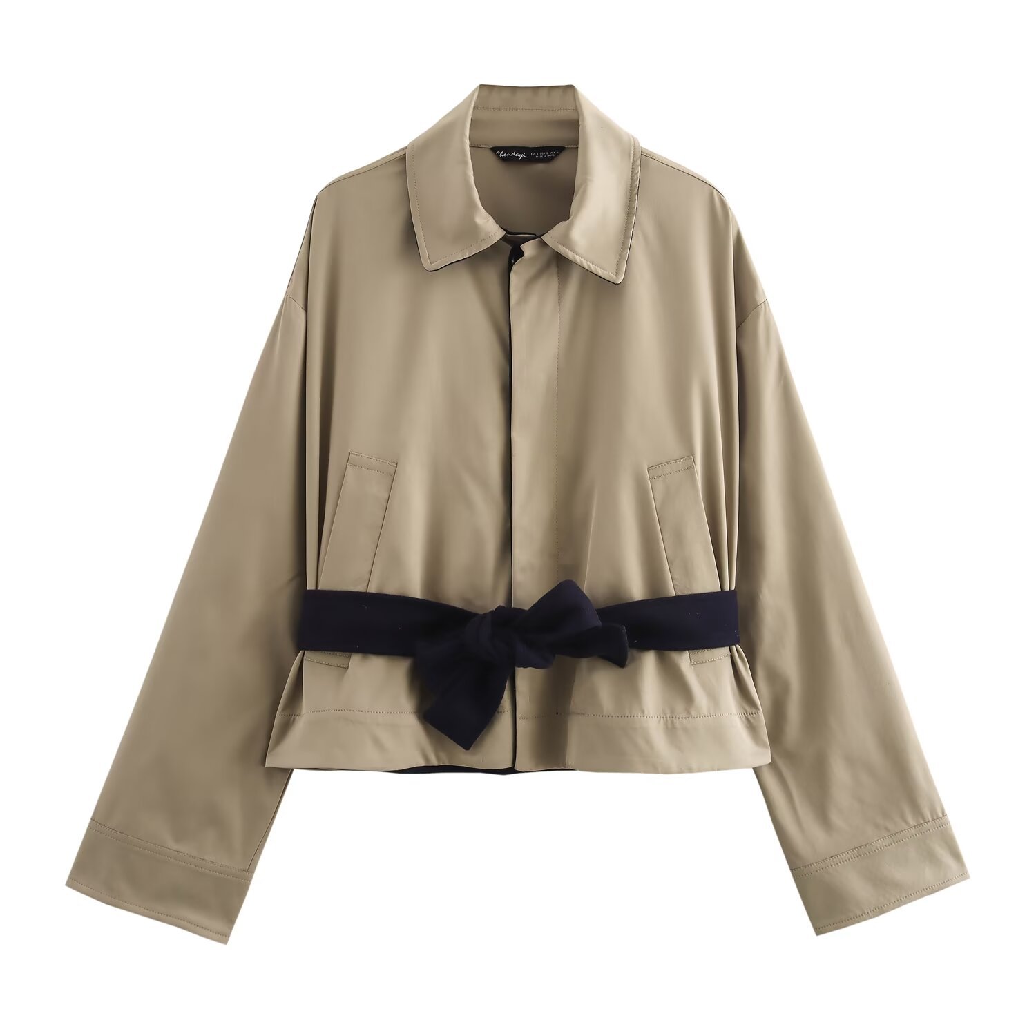 Abbigliamento donna 2024 autunno e inverno nuova moda di strada cintura a contrasto decorazione giacca_voghion.com