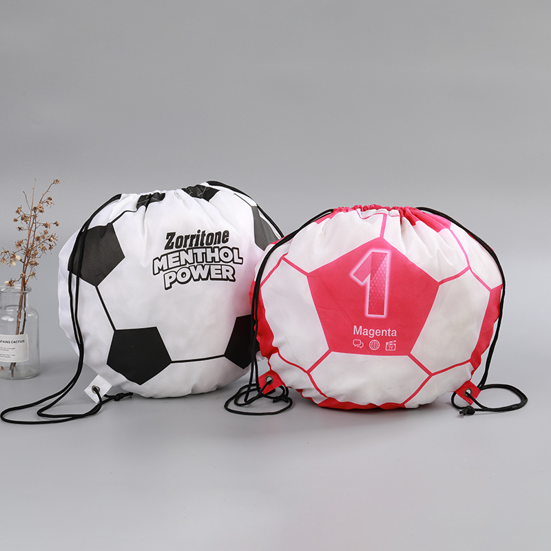 Doble hombro fútbol deportes ligero bolsa de almacenamiento de poliéster cordón bolsa impermeable de gran capacidad de baloncesto redondo mochila bolsa
