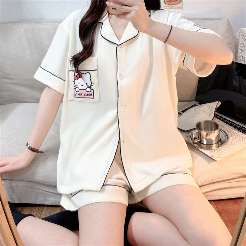 D.M-191 커스터드 헬로키티 가디건 더블 쇼트