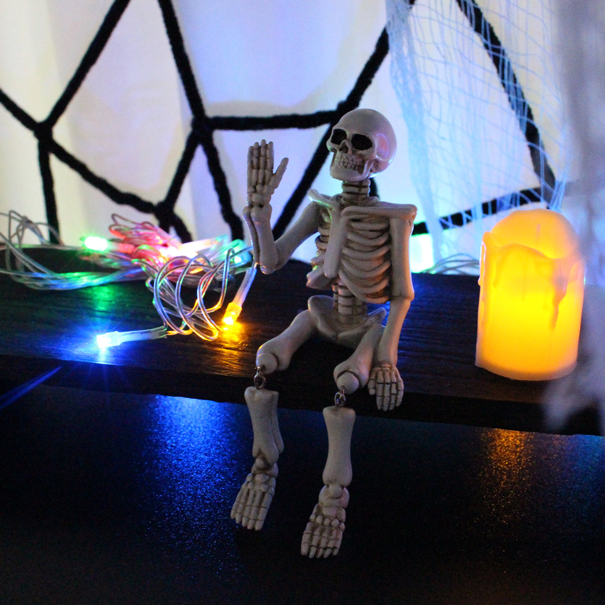 Halloween Decorations Waving Skull Ornaments Resin Crafts Ghost Festival Horror Atmosphere Landscape Props 