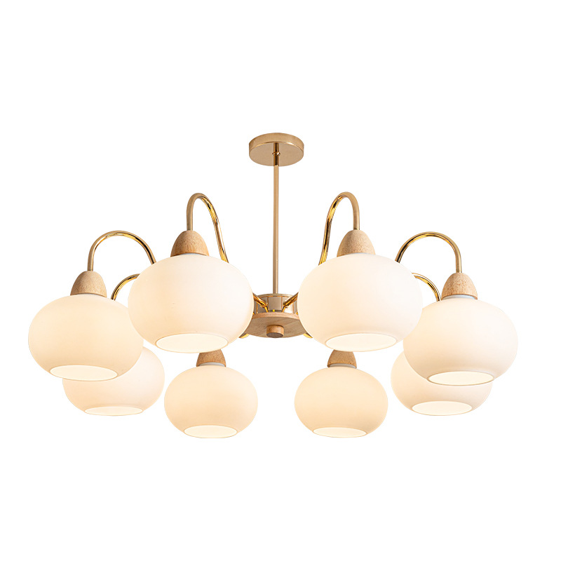 Lámpara de araña para sala de estar, nuevo modelo 2026, estilo crema francés, estilo madera vintage, nuevo estilo chino, lámpara de caqui, iluminación Zhongshan L335