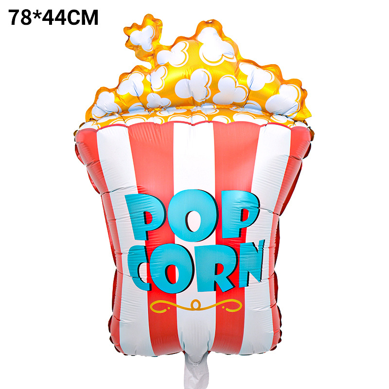 Nuevos globos de aluminio con forma de donut, hamburguesa, pizza, palomitas de maíz, helado, artículos de decoración para cumpleaños infantiles, globos. image 27