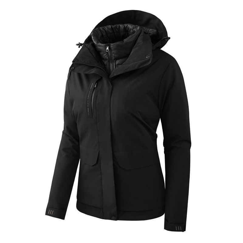 Trajes de invierno de dos piezas para hombres y mujeres al aire libre trajes de montaña 3 - en - 1 desmontables revestimiento a prueba de viento abrigo de moda