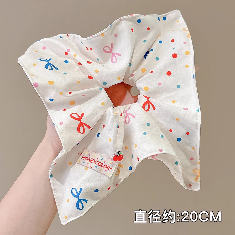 Temperamento bufanda cuadrada intestino lazo para el cabello femenino 2025 nuevo estilo súper grande cola de caballo cabeza cuerda viento perezoso banda de goma cuerda para el cabello tocado