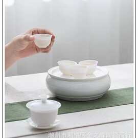 高档骨瓷旅行功夫茶具套装户外陶瓷茶壶茶盘整套装简约白瓷便携式