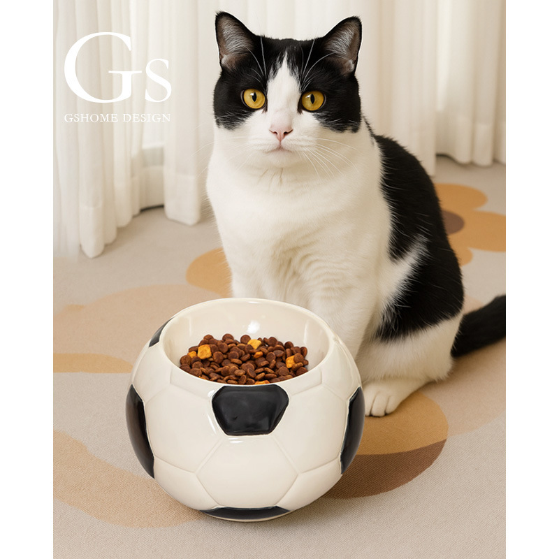 Tacos de cerámica creativos para gatos con pies altos y boca plana para proteger la columna cervical contra derribarse de gran calibre para beber agua para mascotas Tacos de arroz para gatos y perros