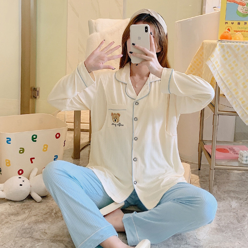 임산부 잠옷 봄 가을 산후복 봄 여름 얇은 산후 3 모유수유 4개월 가정 5