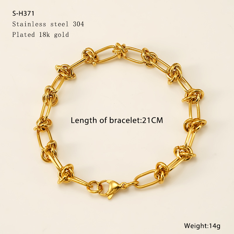 Estilo Simple Geométrico Acero Inoxidable 304 Chapados En Oro De 18K Acrílico Cascarón Circón Sin Cadena Pulsera Al Mayoreo display picture 1