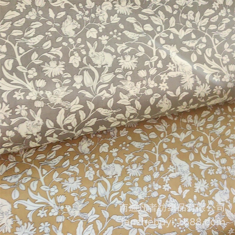 160x50cm Kleine Blumen Tier Eule Fuchs Kaninchen Reine Baumwolle Gedruckt Twill Stoff Kindergarten Baby Nähen Tuch – Detail 2