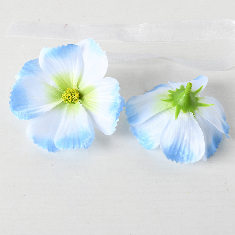 Simulación de flores azules DIY accesorios de cabeza de flores material de boda flor de flor flor flor de flor flor flor de pecho de flor de cabeza pared en el viento