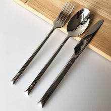 XMAN+库存西餐刀叉勺套装304不锈钢高档三件套家用牛排餐具微瑕品