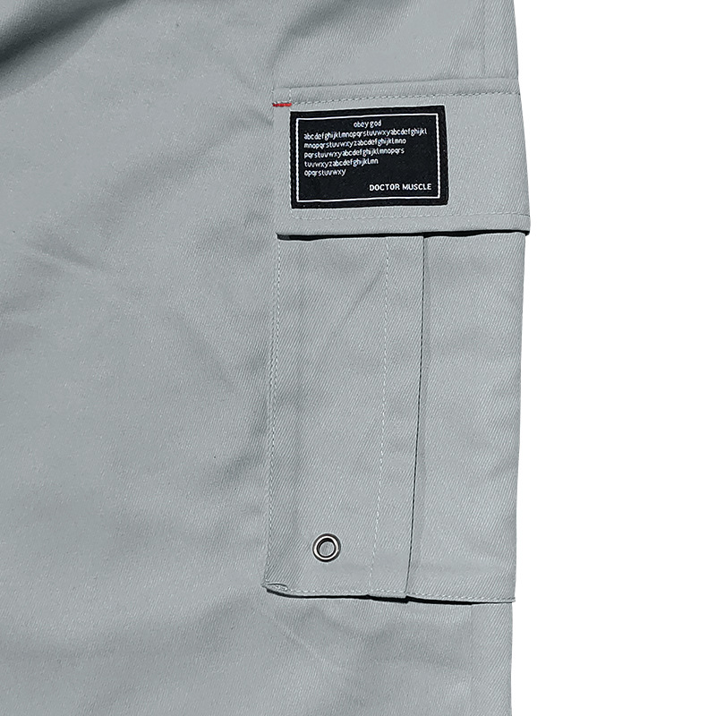 Herrenbekleidung Gewebte Stoffhose mit Kordelzug und mehreren Taschen, einfarbig, lässige Arbeitshose_voghion.com