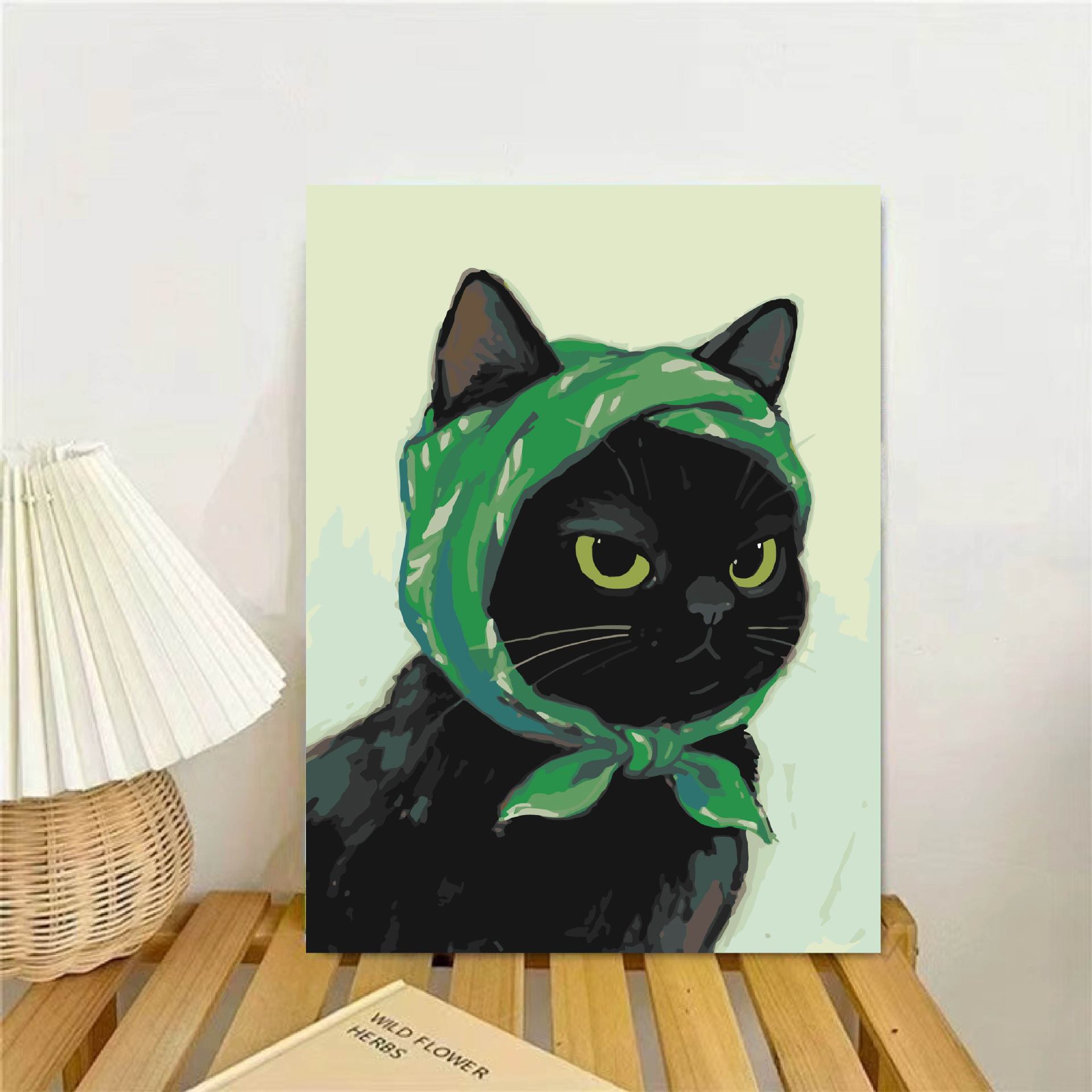 Cariño gatito DIY pintura al óleo digital curar dibujos animados animales hechos a mano regalo acrílico pintura al óleo de color descompresión