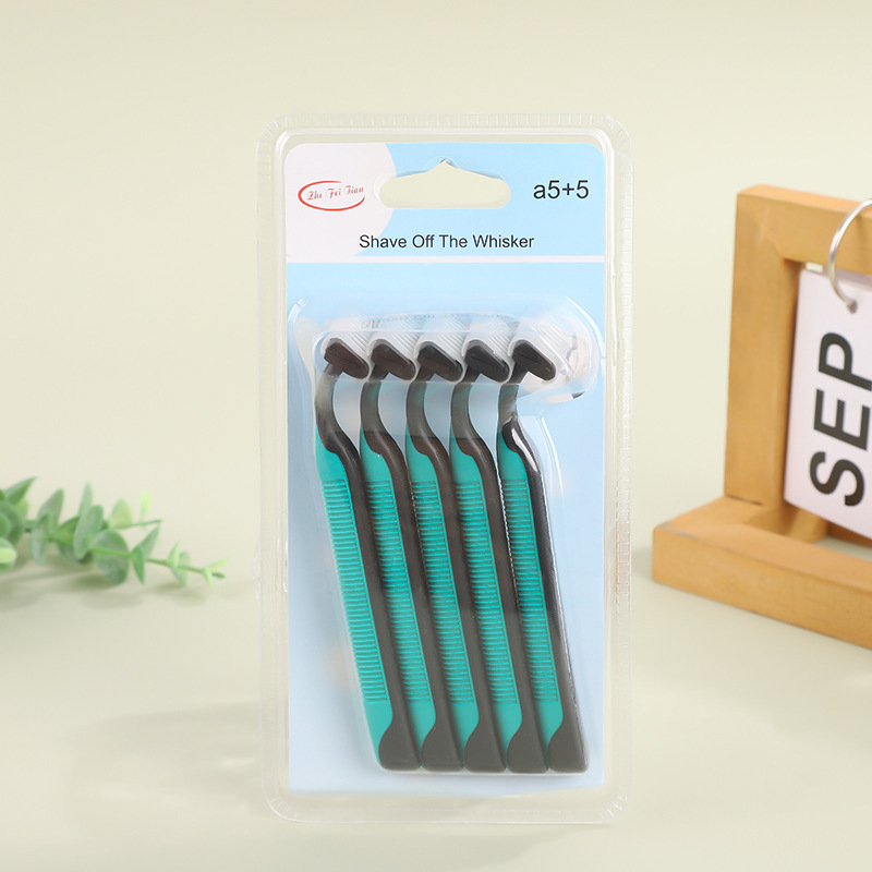 A Pack of 5 Double-Blade Manual Razors, Portable Shaving Razors for Hotels and Guesthouses, Men's Shaving Razors Wholesale