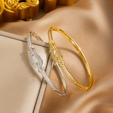 跨境欧美高级明星同款微镶马蹄手镯小众设计轻奢时尚手环手链批发