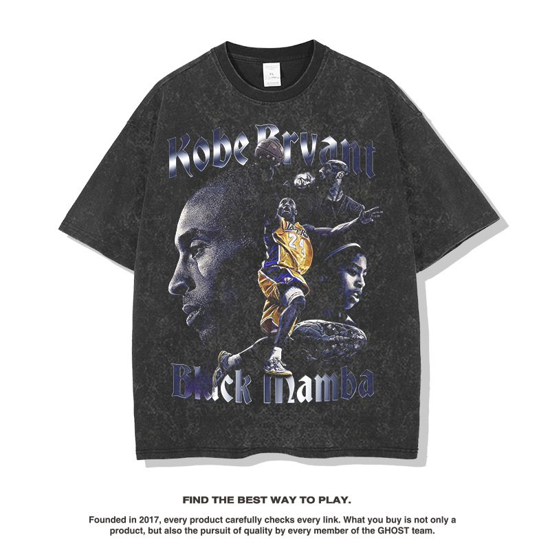Kobe KOBE Commemorative Print Short sleeved T-shirt Star Player Loose Cotton Top Trendy_voghion.com