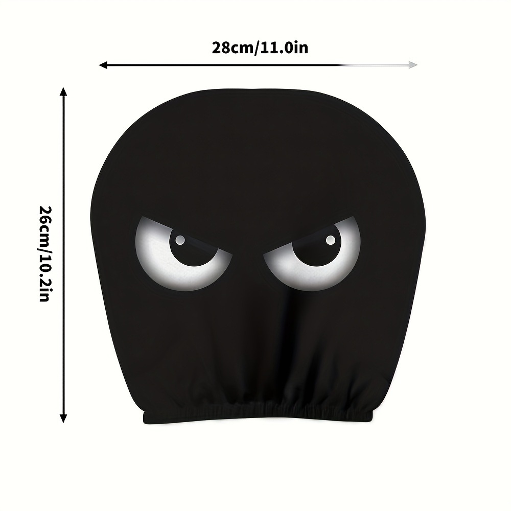 Car Headrest Cover with Black Mysterious Eye Print, Can Be Customized with Label and Image, Popular Cross-Border Product, Universal