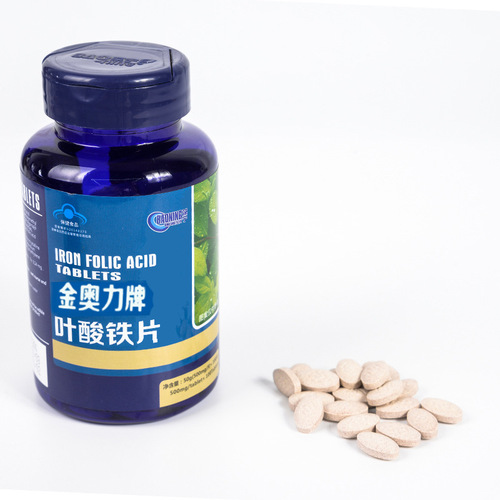Baoning Online Folic Acid Iron Tablets for Iron Supplementation and Preconception Preparation, National Food Health Product Registration Number, 500mg/tablet * 100 tablets/bottle, Wholesale Agent