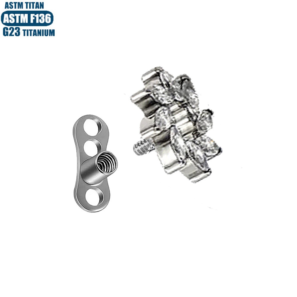 16G labret stud size and finish detail