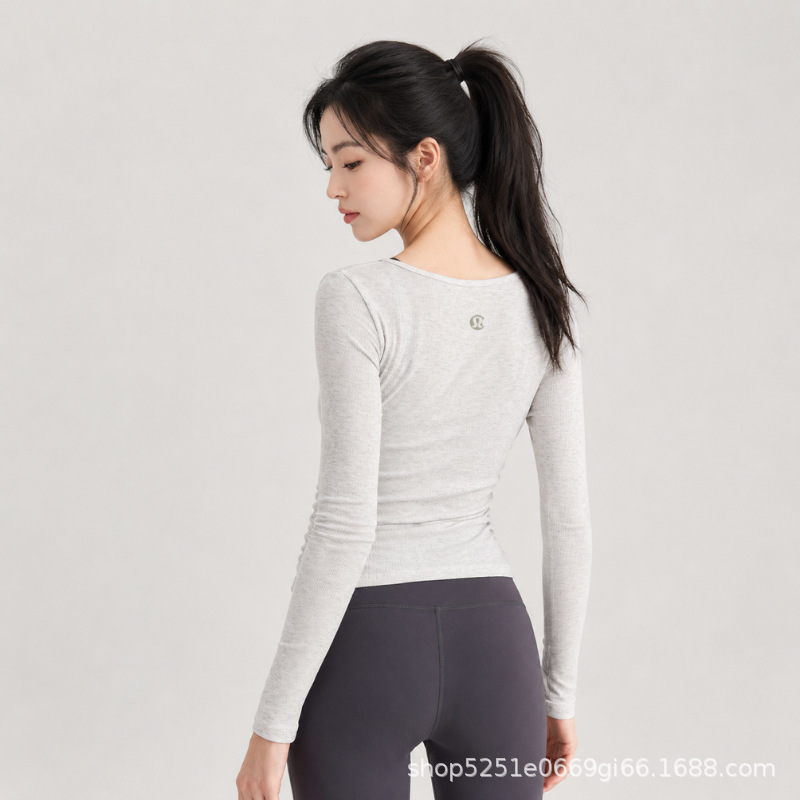 Lulu-Style Long-Sleeve Yoga Cover-Up for Women, Slightly Sheer, Loose-Fitting, Sun-Protective, Breathable, Quick-Dry Running and Pilates Fitness Top Lulu-Style Long-Sleeve Yoga Cover-Up for Women, Slightly Sheer, Loose-Fitting, Sun-Protective, Breathable, Quick-Dry Running and Pilates Fitness Top