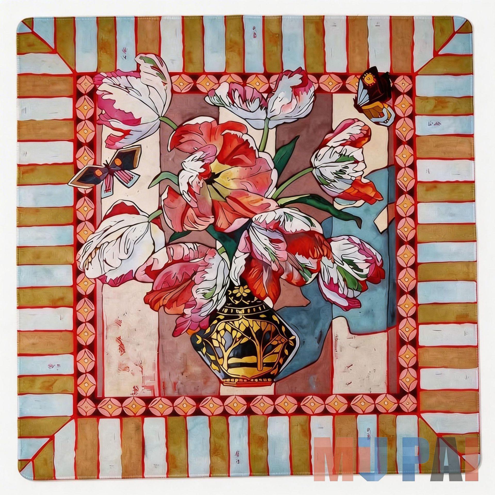 Cross-Border Hot-Selling American Mahjong Mat, Hand-Painted Waterproof European and American Style Rubber Table Game Mat