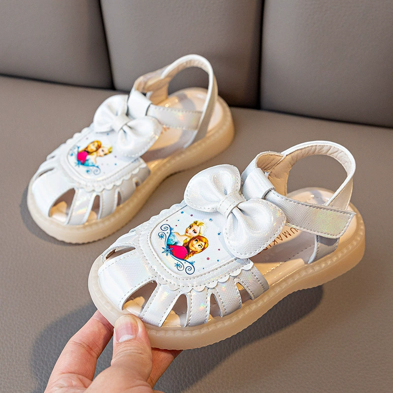 Children's summer footwear for princess, sandals, genuine leather, 2023 collection, soft sole