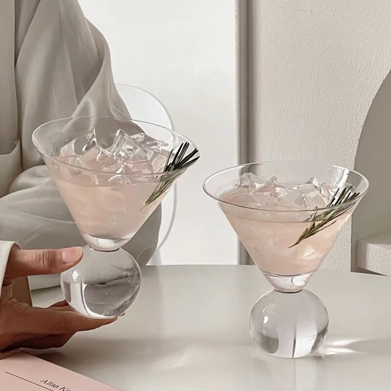 日本式ビーズポイントマティーニカップ背の低いカクテルカップシャンパンカップ薄いガラスカップコーヒーカップ感グラス|undefined