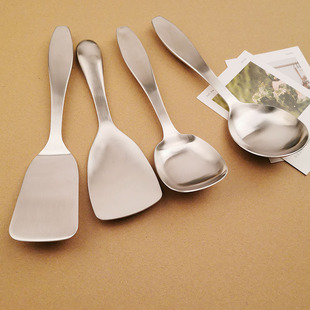 Thickened handle 18/10 stainless steel frying shovel soup spoon rice spoon soup shell 304 mixing spoon meal spoon frosted