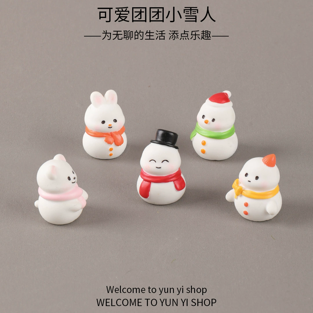 Рождественский снеговик микро пейзаж снежный бассейн пейзаж маленькие украшения Санта-Клаус брелок кулон смола подарок оптом