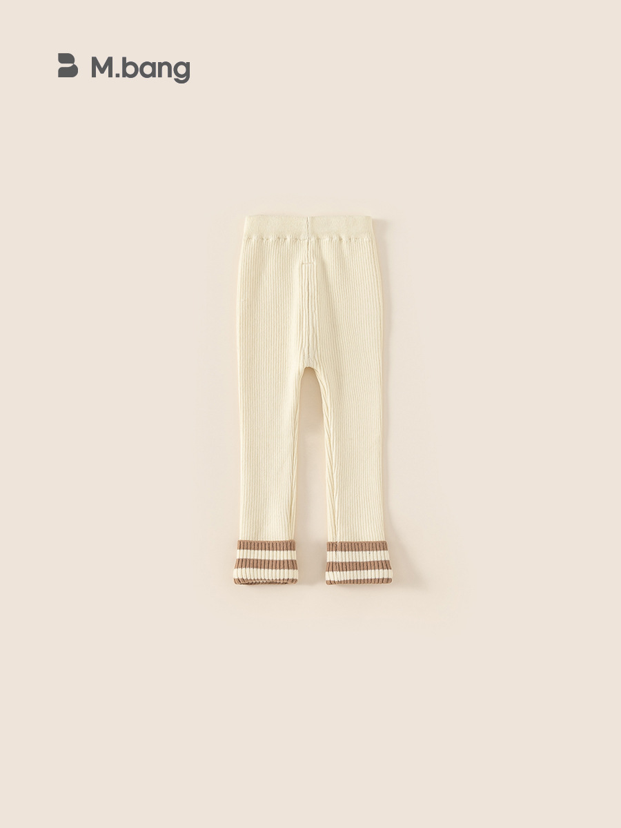 Youbao ropa para niños otoño e invierno nuevos leggings para niños Moda coreana costura pies rayas pantalones de punto para niñas