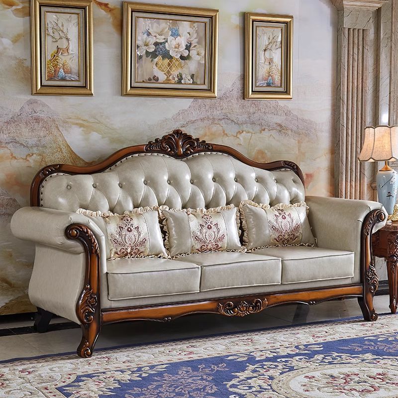 欧式真皮沙发组合大小户型奢华客厅美式头层牛皮实木雕花皮艺家具