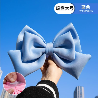 car helmet full helmet decoration – Motosiklet ləvazimatları və aksesuarları - light-blue-bow-large-size-3020cm