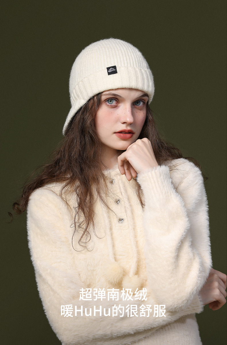 Gebreide damesmuts warme wintermuts met hoofdband van wol_voghion.com