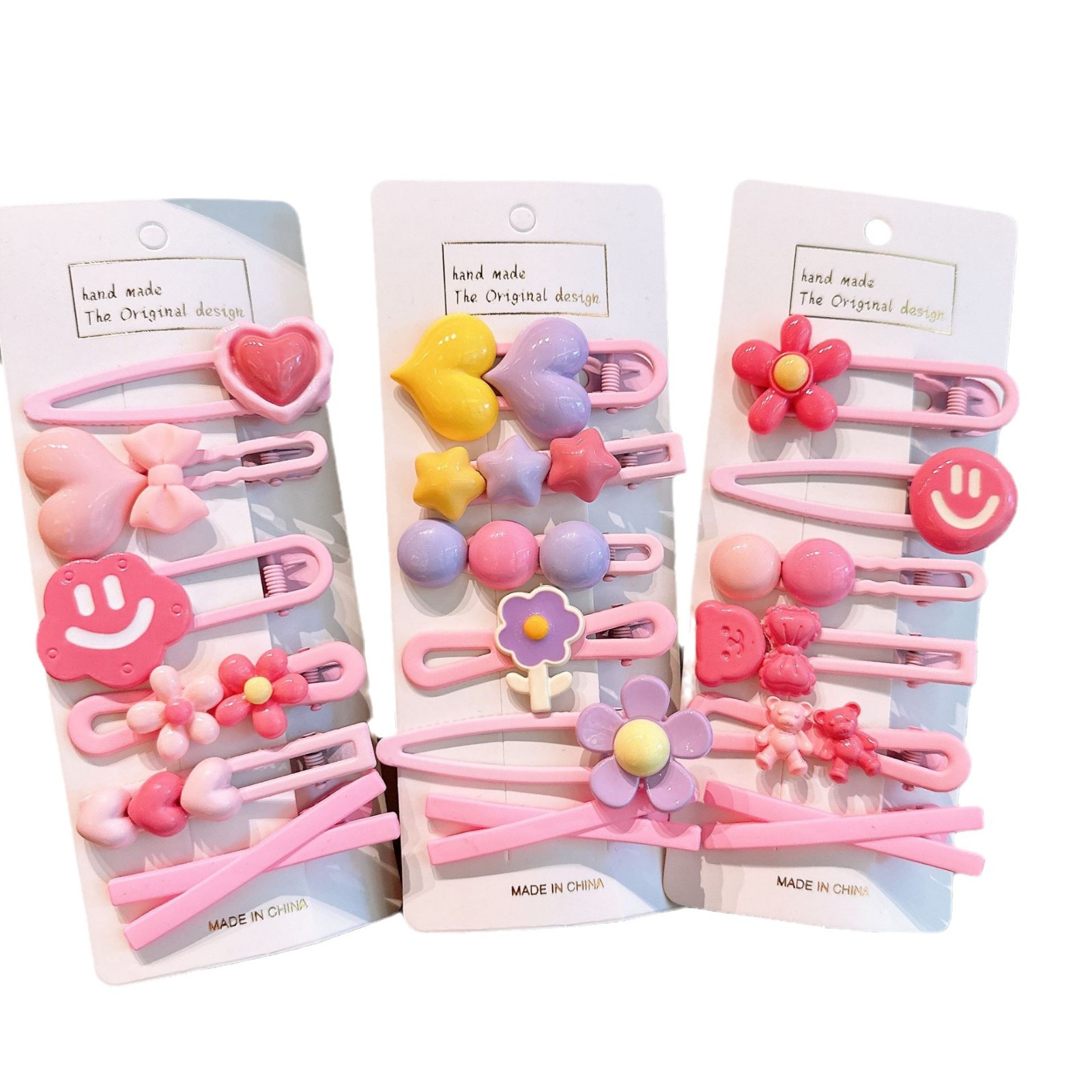 Clip de pelo rosa coreano para niños 2024 nuevo clip de pelo de dibujos animados para niños clip de pestaña para niñas joyas para niñas