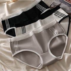 Women's underwear fresh and sweet sporty style double-layer inner crotch Japanese-style pants mid-waisted girl student comfortable briefs