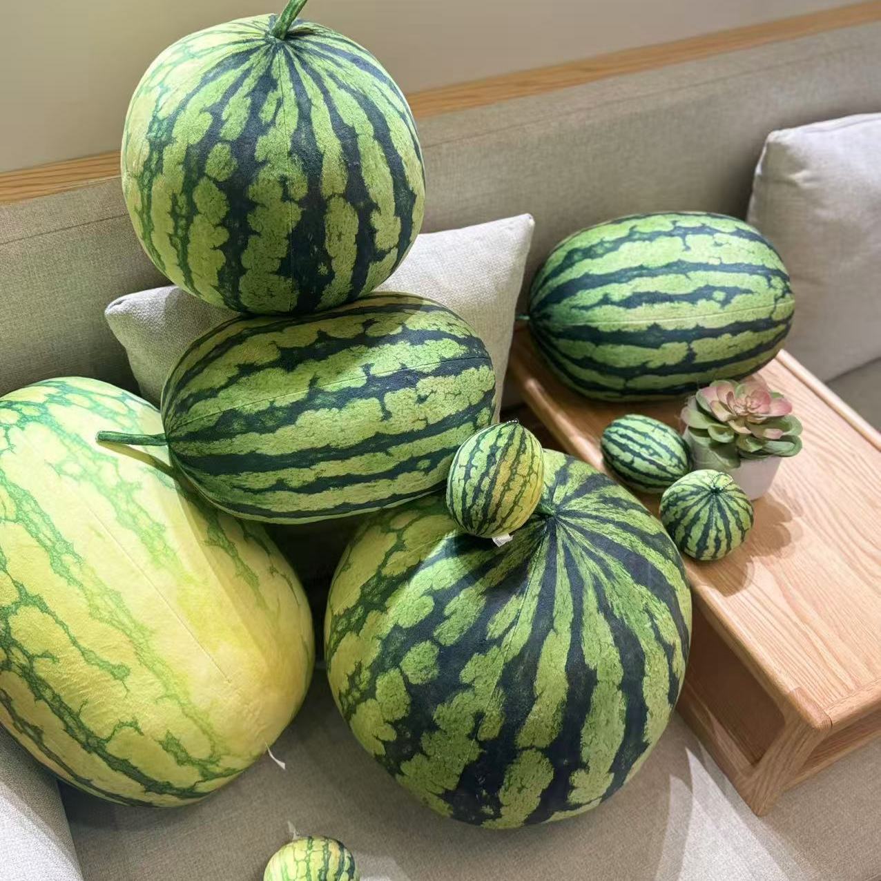 Simulated Big Watermelon Pillow, Stereo Plush Toy, Home Decoration, Office Nap Pillow Bag Pendant, Kidsren's Gift