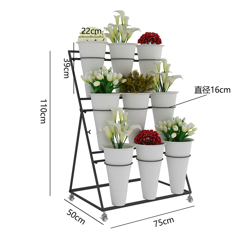 Soporte de flores de hierro forjado para decoración