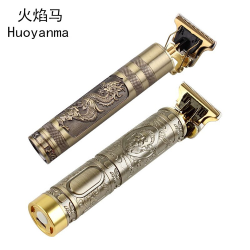 Cross-border T9 Buddha head dragon and phoenix hair clipper electric hair clipper for shaving oil head electric hair clipper for shaving head retro engraving