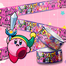亮面卡通可爱星之卡比少女任天堂Kirby贴纸防水行李箱贴画装饰5米