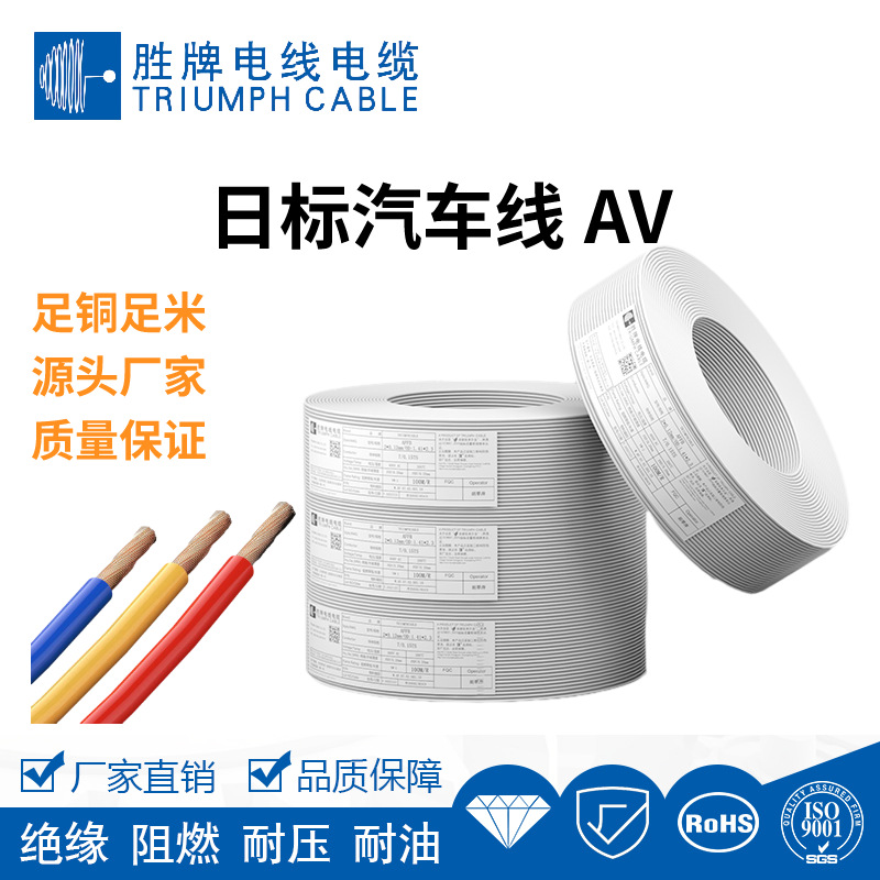 胜牌厂家供应日标PVC汽车线AV汽车内电路薄壁低压线耐压耐油现货