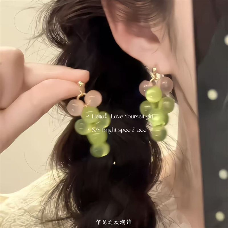 休闲风银针树脂圆形多戴耳环小清新时尚高级感耳钉日常百搭耳饰女|undefined